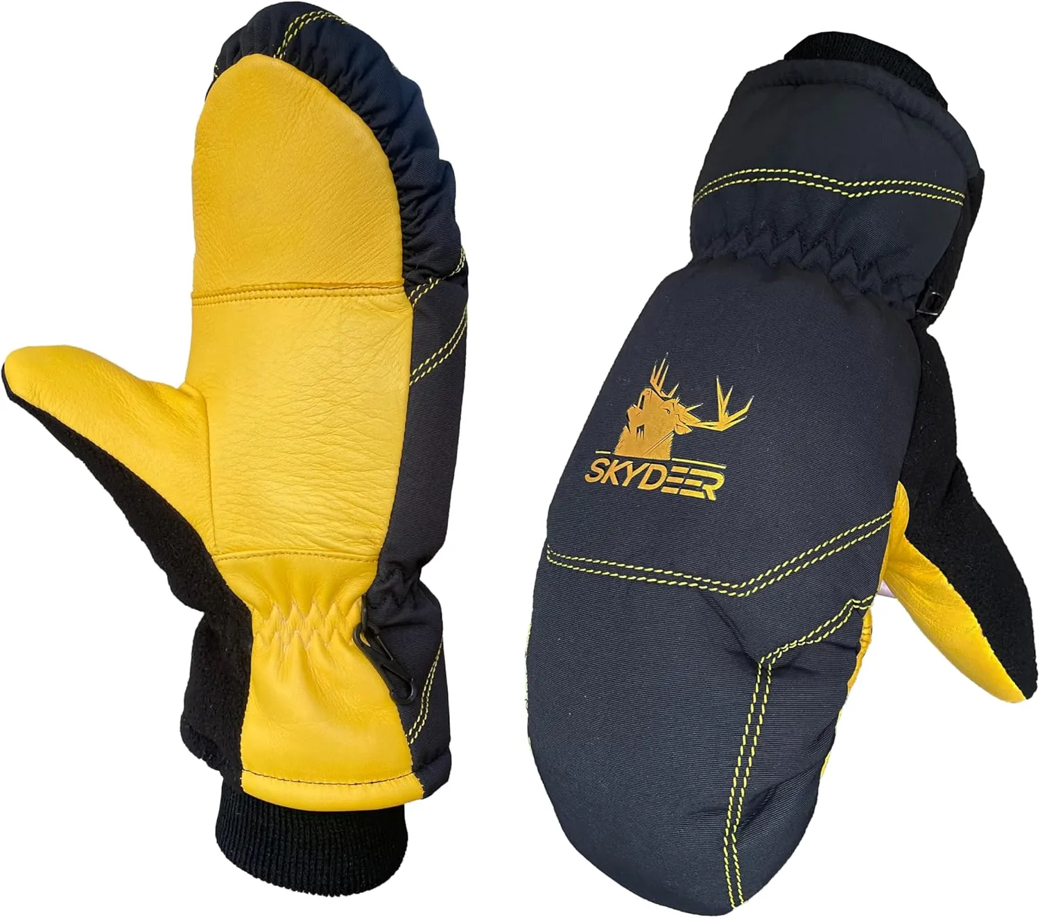 SKYDEER Super Warm Skiing Mittens with Soft Deerskin Leather and 150G 3M Thinsulate Insulation (SD8753M)