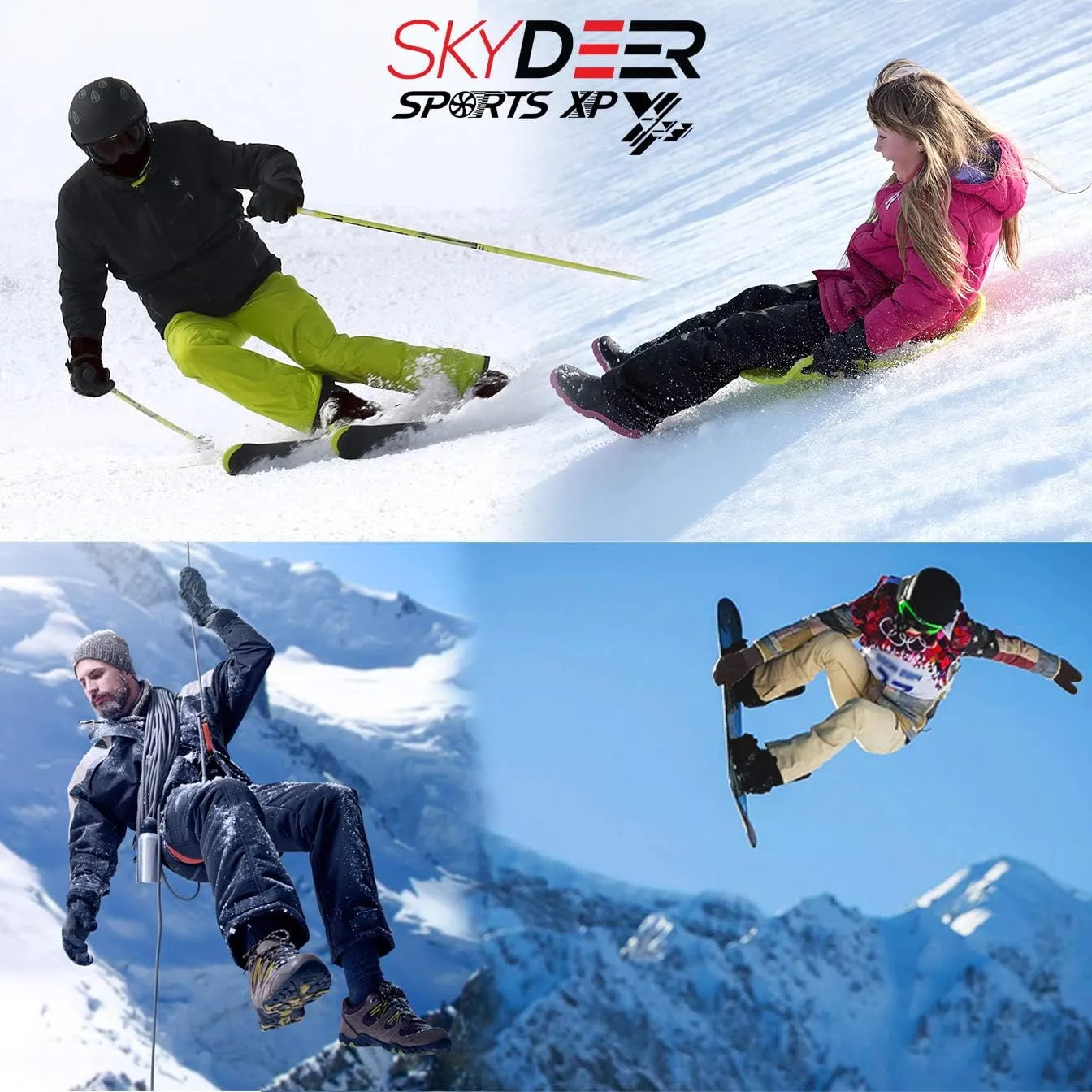 SKYDEER Super Warm Skiing Mittens with Soft Deerskin Leather and 150G 3M Thinsulate Insulation (SD8753M)