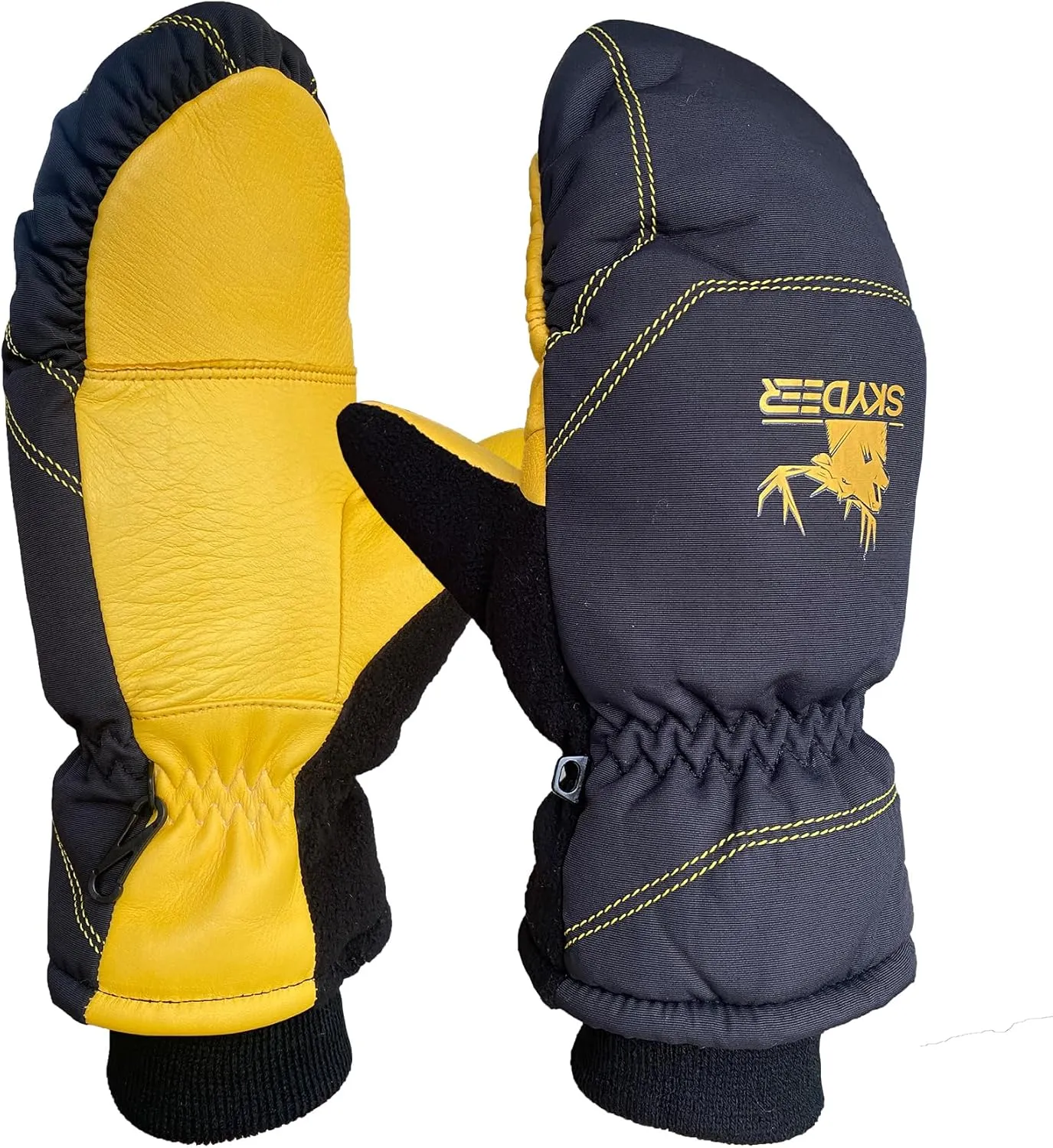 SKYDEER Super Warm Skiing Mittens with Soft Deerskin Leather and 150G 3M Thinsulate Insulation (SD8753M)