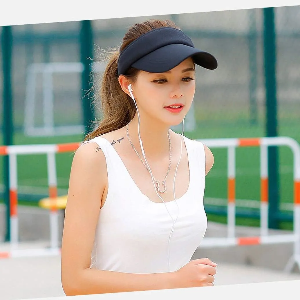 Sports Visor Sun Hats Unisex Men Women Summer Visor Baseball Cap with Thicker Sweatband