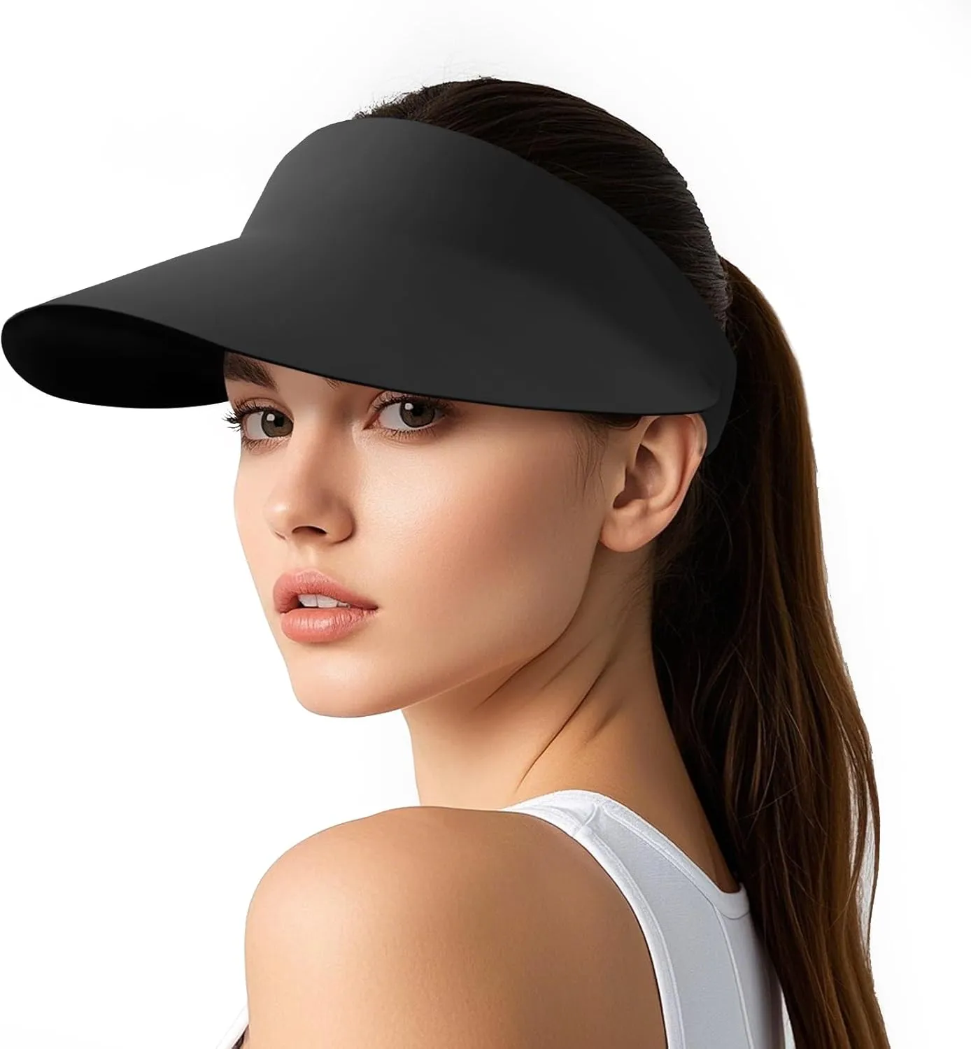 Sun Visors for Women, Wide Brim Womens Sun Hat with Lightweight Ponytail Design for Daily Wear and Beach Vacation Essentials