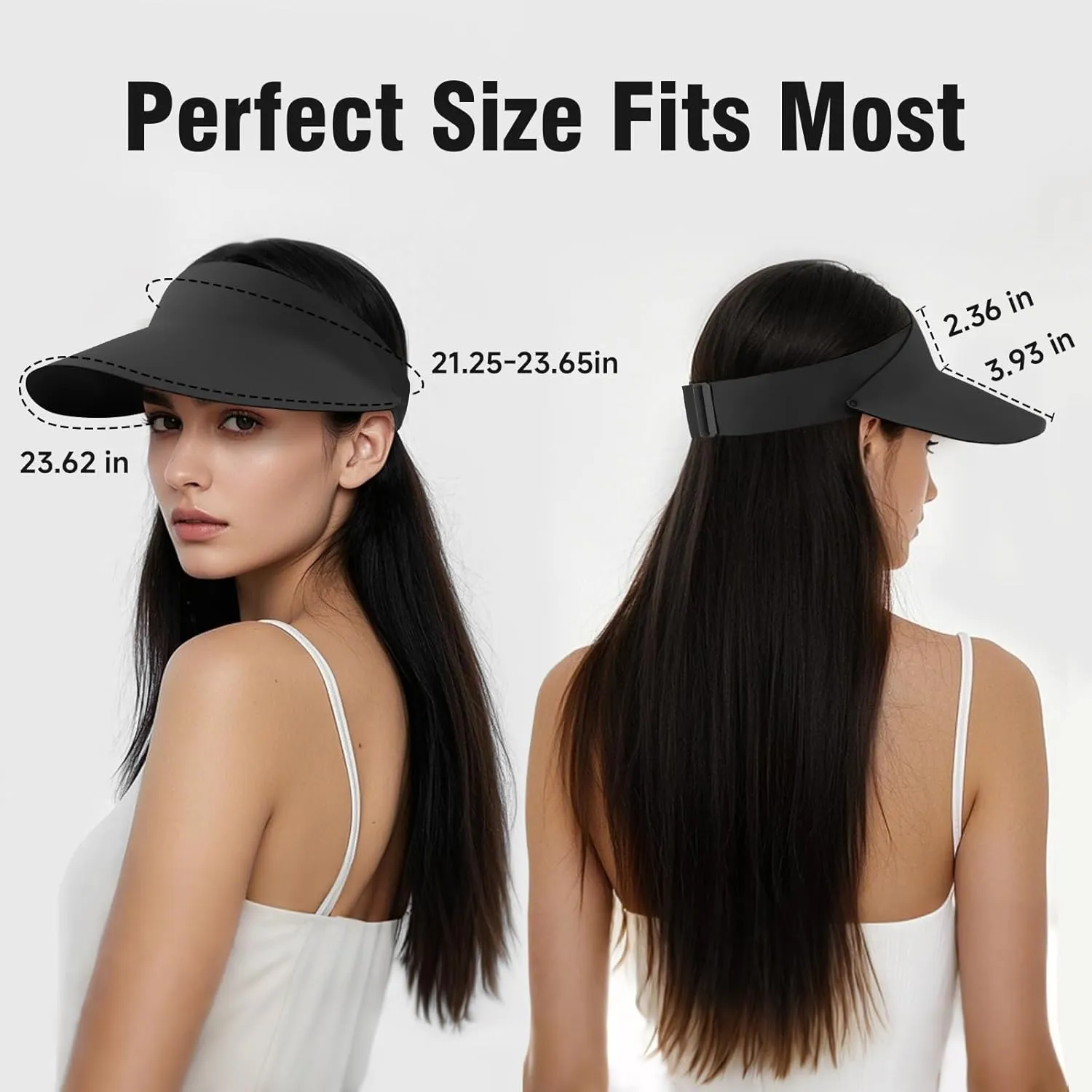 Sun Visors for Women, Wide Brim Womens Sun Hat with Lightweight Ponytail Design for Daily Wear and Beach Vacation Essentials