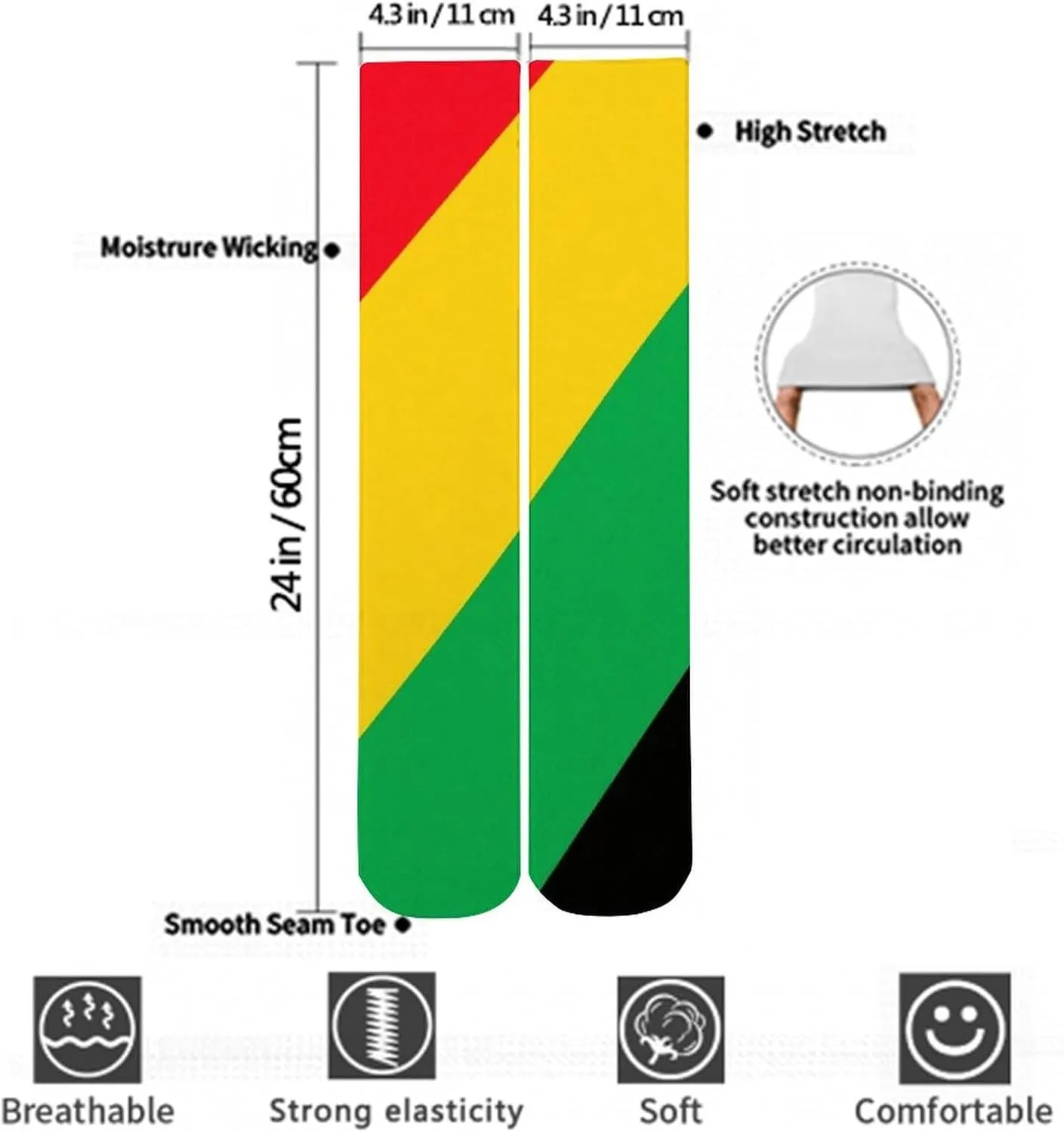 Supdreamc Women Girls Breathable Non Skid Cushion Crew Socks Thigh Stocking