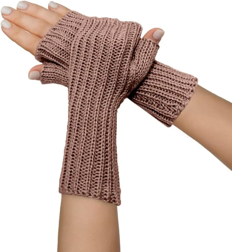 TINKUY PERU Alpaca Wool Fingerless Gloves  Unisex, Hand-Knitted, Warm, Soft, Hypoallergenic  One Size for Winter & Work