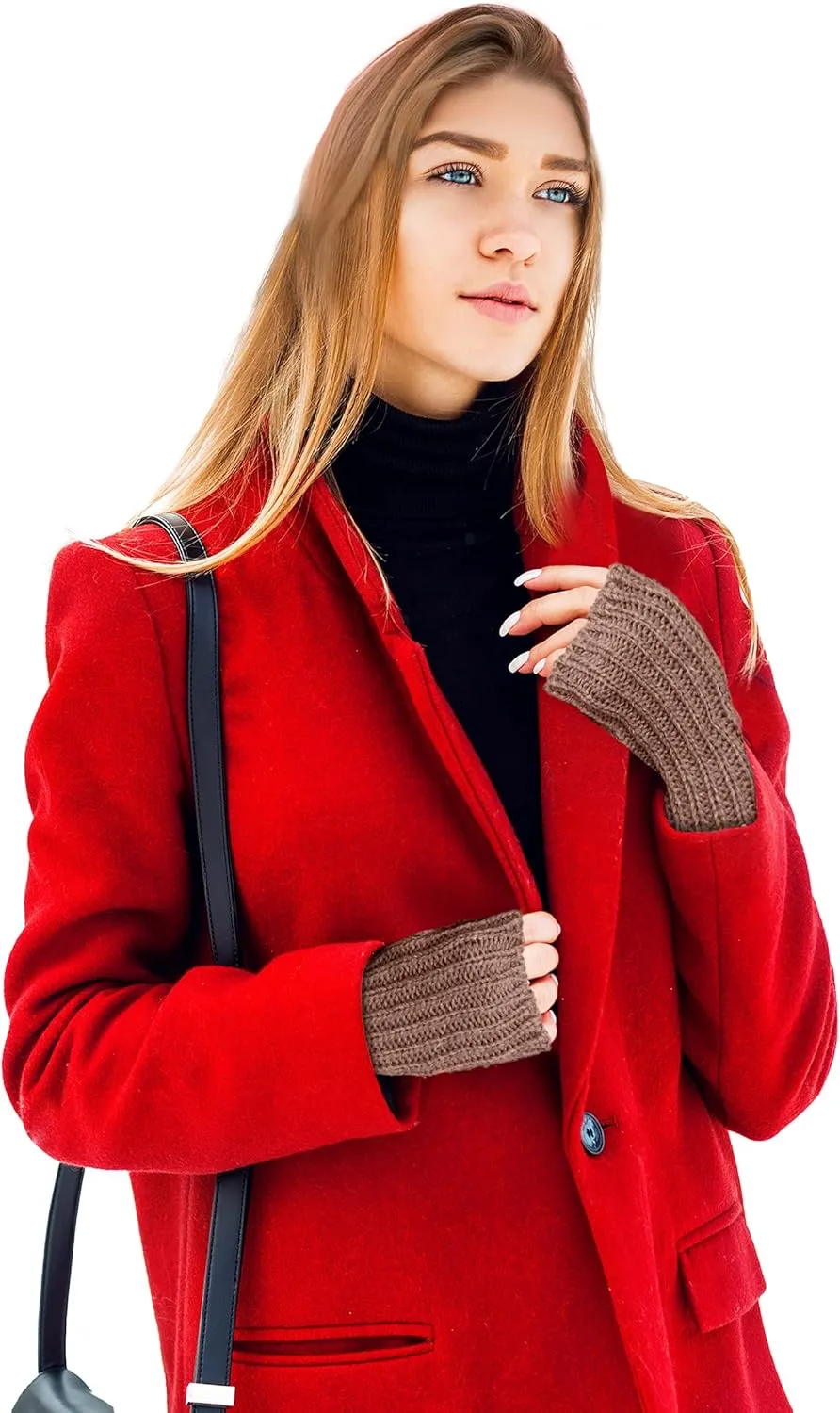 TINKUY PERU Alpaca Wool Fingerless Gloves  Unisex, Hand-Knitted, Warm, Soft, Hypoallergenic  One Size for Winter & Work