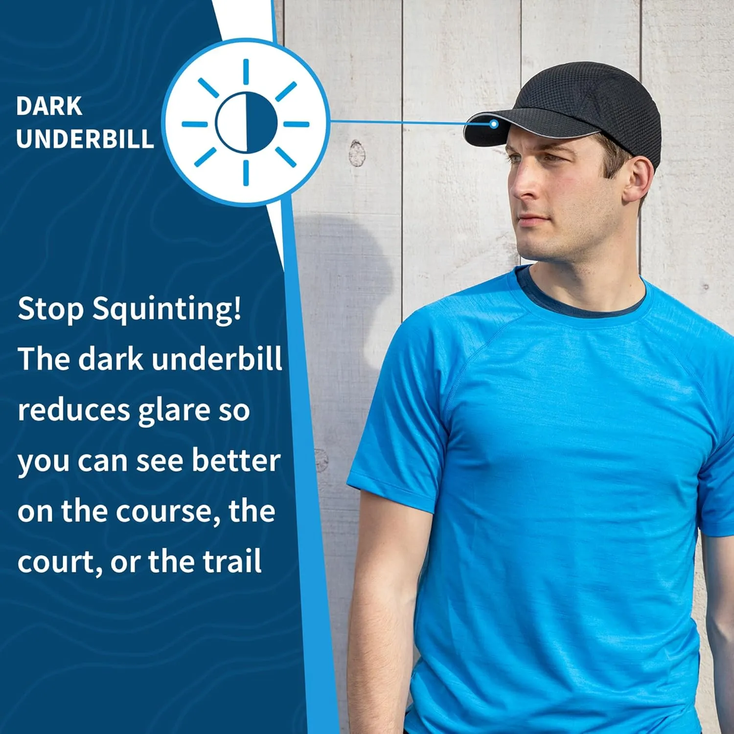 TrailHeads Performance Mens Running Hat - Lightweight, Quick Dry Workout Hats for Men - Athletic Sports Cap for Tennis, Gym