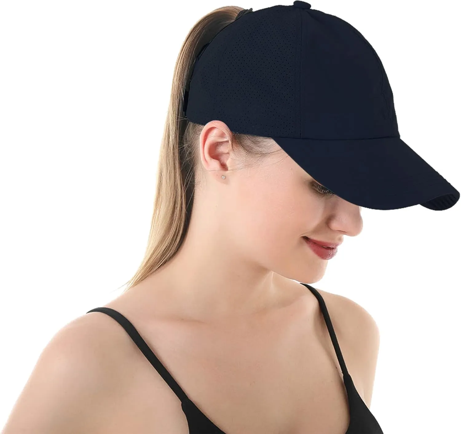 UTTPLL Women Ponytail Baseball Cap Adjustable Ponycap Trucker Hats Summer Mesh Outdoor Sports Criss Cross Caps Dad Hat