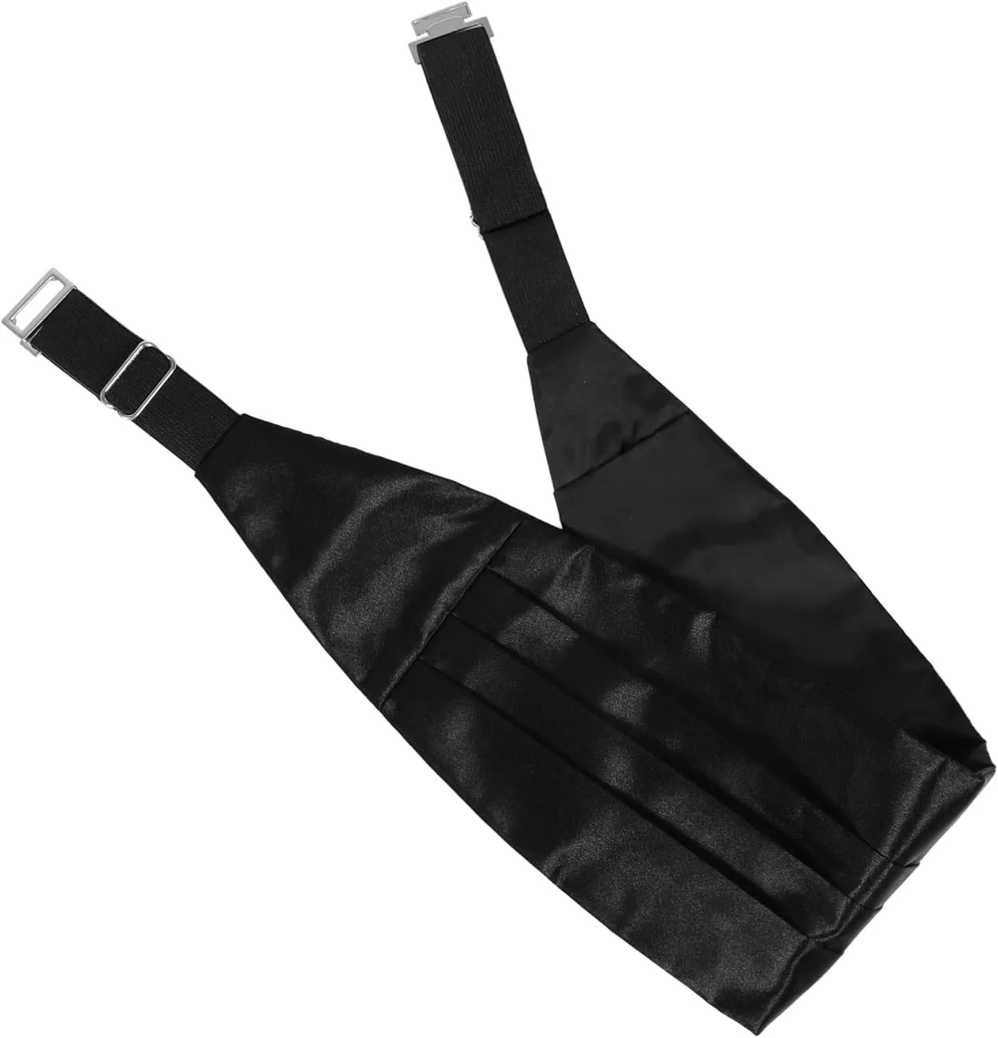 VALICLUD Black Satin Cummerbund Silk Men's Formal Bow Tie Set Braided Belt for Wedding Events