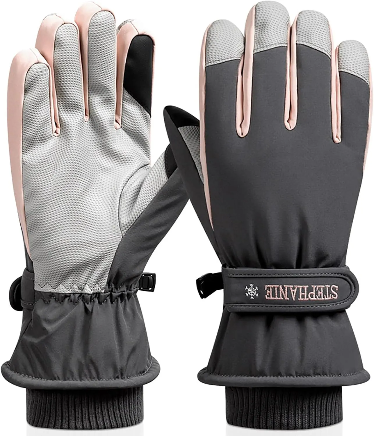 Winter Gloves Men Women Snow Ski Gloves Windproof Cold Weather Gloves Leather Gloves for Women