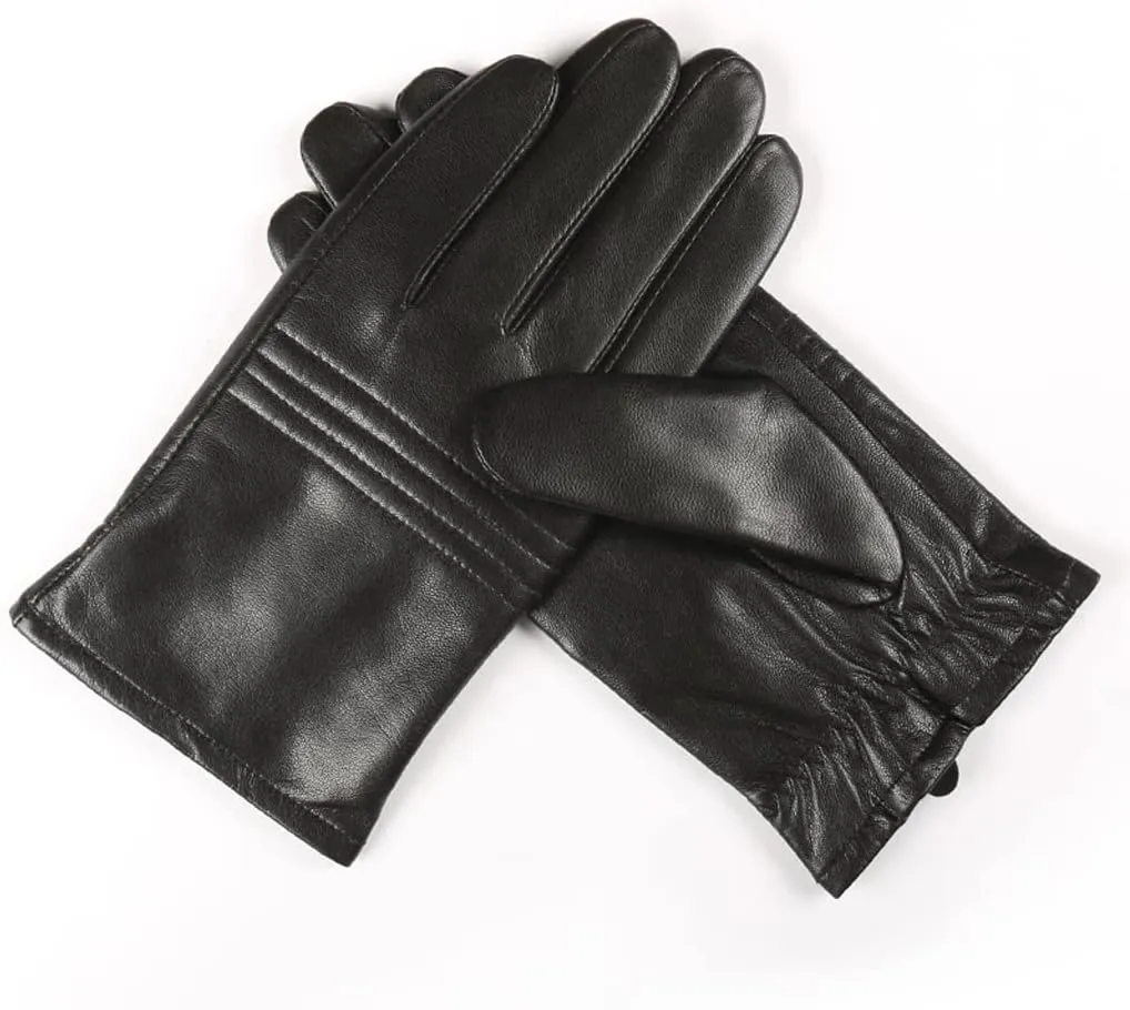 Winter Leather Gloves Men's Touch Screen Gloves Lining Warm and Soft Driving