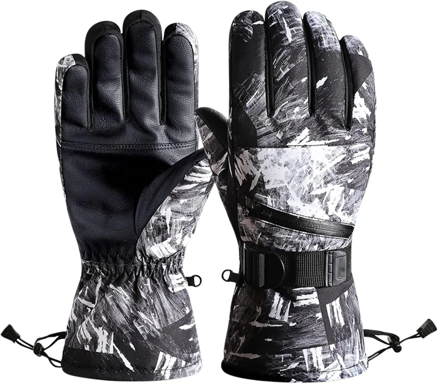 Winter Warm Ski Gloves Snowboarding Water-Proof Touchscreen Gloves with Zipper Winter Gloves with Touchscreen Fingers