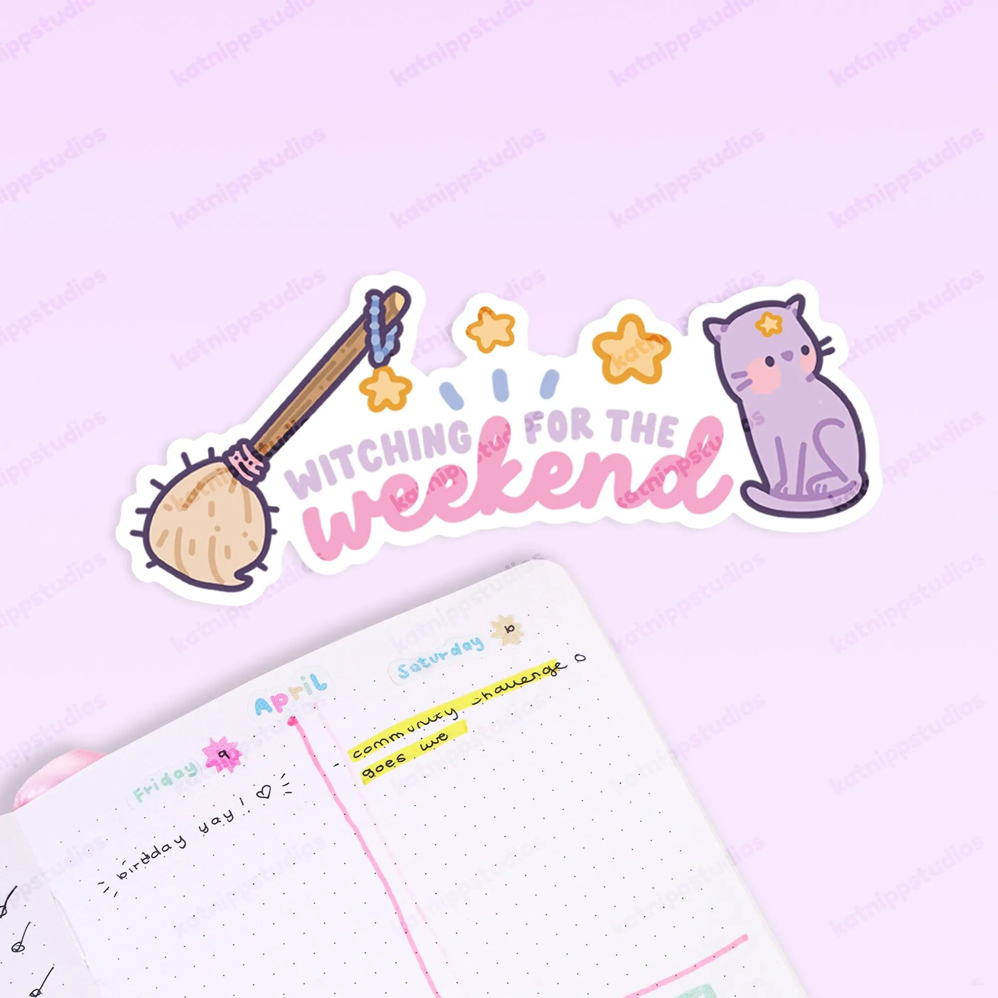 Witching for the Weekend! Cute Prisma the Cat, The Pastel Witch Die cut