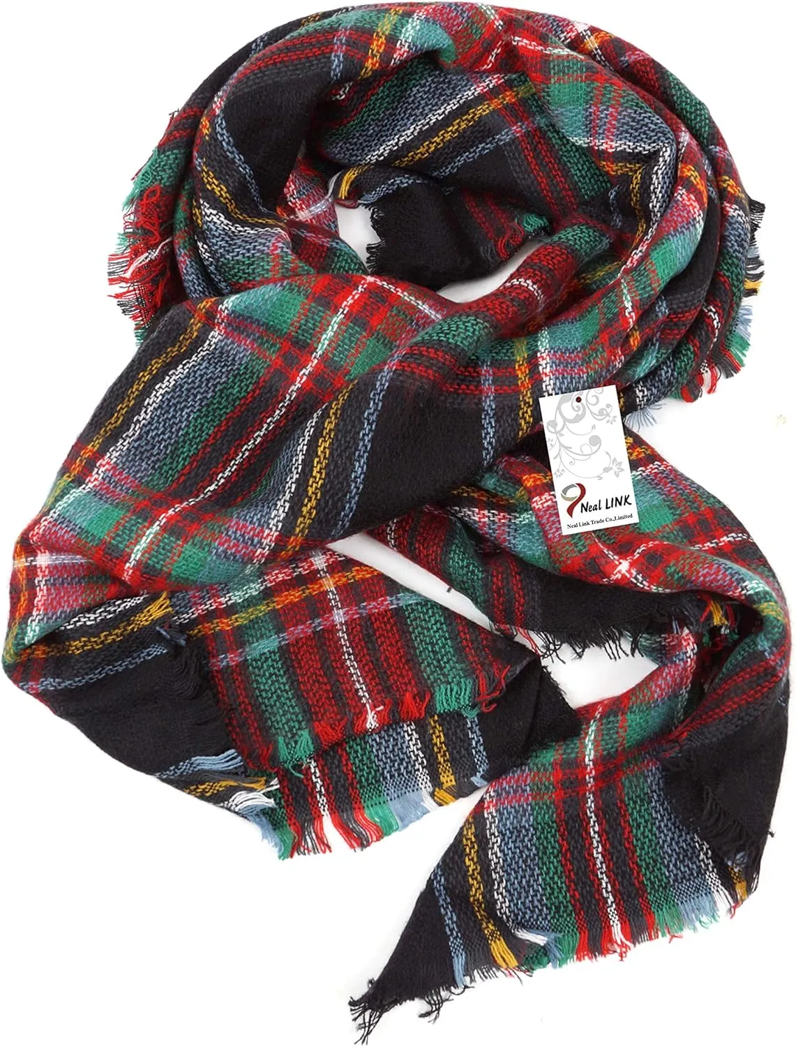 Women's Plaid Scarf Blanket Wrap Oversized Chunky Scarves Tartan Shawls