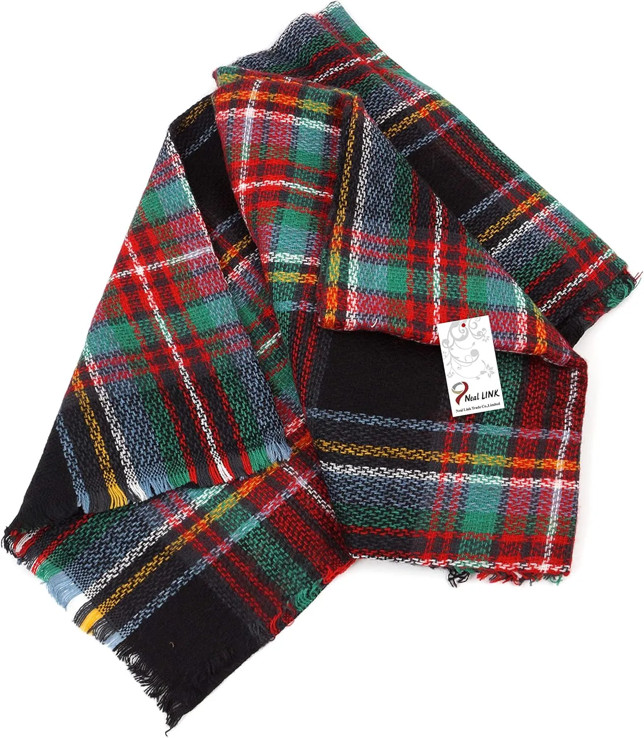 Women's Plaid Scarf Blanket Wrap Oversized Chunky Scarves Tartan Shawls