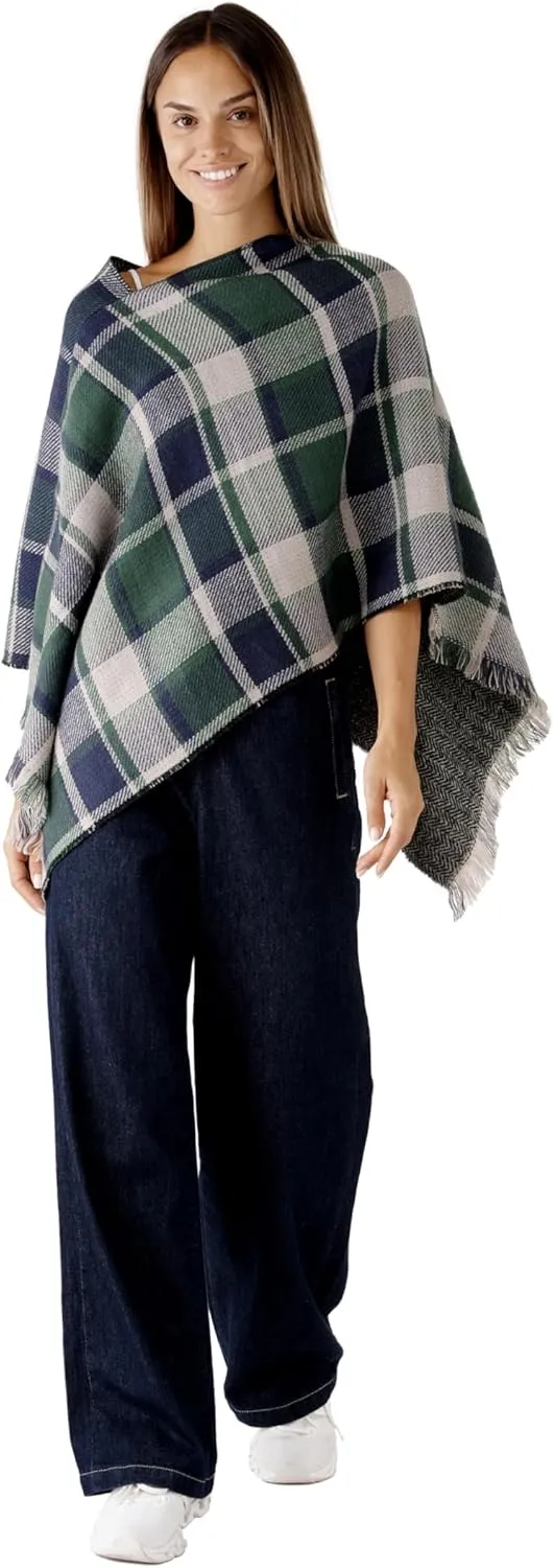 Women's Shawl Wrap Poncho Ruana Cape Cardigan Sweater Open Front for Fall Winter Spring