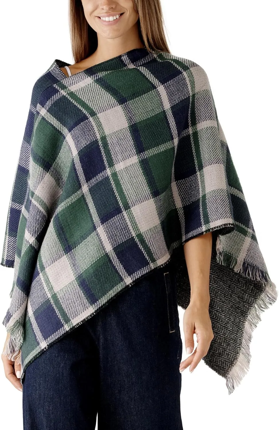 Women's Shawl Wrap Poncho Ruana Cape Cardigan Sweater Open Front for Fall Winter Spring