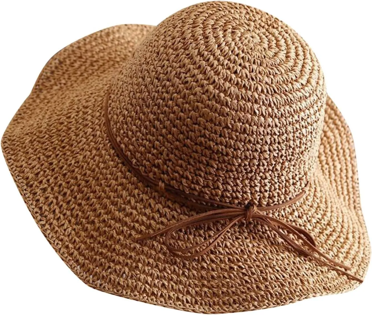 Women's Summer Fashion Small Fresh Solid Color Straw Hat Beach Sun Hat Straw Woven Large Brim Sunscreen Pool Hat